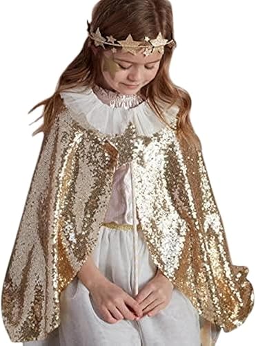 Meri Meri Disfraz de capa dorada brillante de 3 a 6 años (paquete de 1)