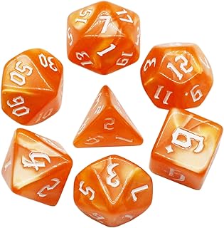DND Dice Set RPG Polyhedral Dice Fit Dungeons and Dragons(D&D) Pathfinder (Orange)