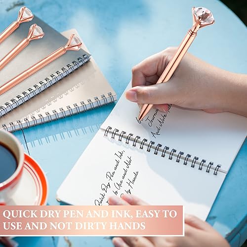 Miniatura 5 de Yahenda 50 bolígrafos de diamantes para despedida de soltera, bolígrafo de tinta negra a granel, de metal brillante, regalos con diamante en la