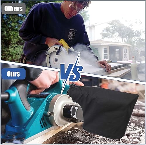 Miniatura 7 de Bolsa de polvo para sierra ingletadora, 2 piezas, bolsa de recolección de polvo negro para sierra ingletadora, modelo 255 con cremallera y soporte
