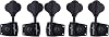 Guyker Bass Tuners (4 for Left) - 1:26 Ratio Open Gear Tuning Key Pegs Machine Head Replacement for Electric Jazz Guitar Bass or Precision Instruments - Black