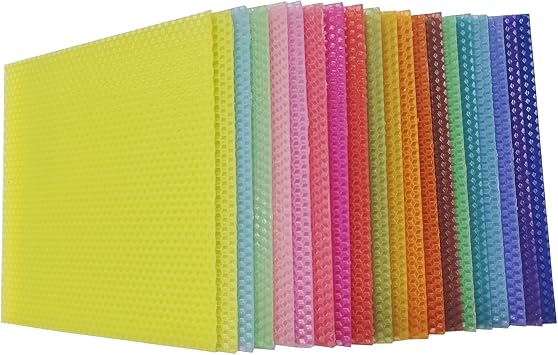 XIANGZHU DIY Beeswax Candle Making Kit - 20 Color Honeycomb Sheets 8x8in, Home Decor & Gift Making, Make Ideal Candles for Yourself