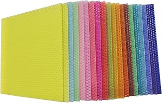 DIY Beeswax Candle Making Kit - 20 Colorful Sheets (8x8 inches) with 20 Cotton Wicks, Non-Toxic, Foldable, Suitable for Kids & Adults