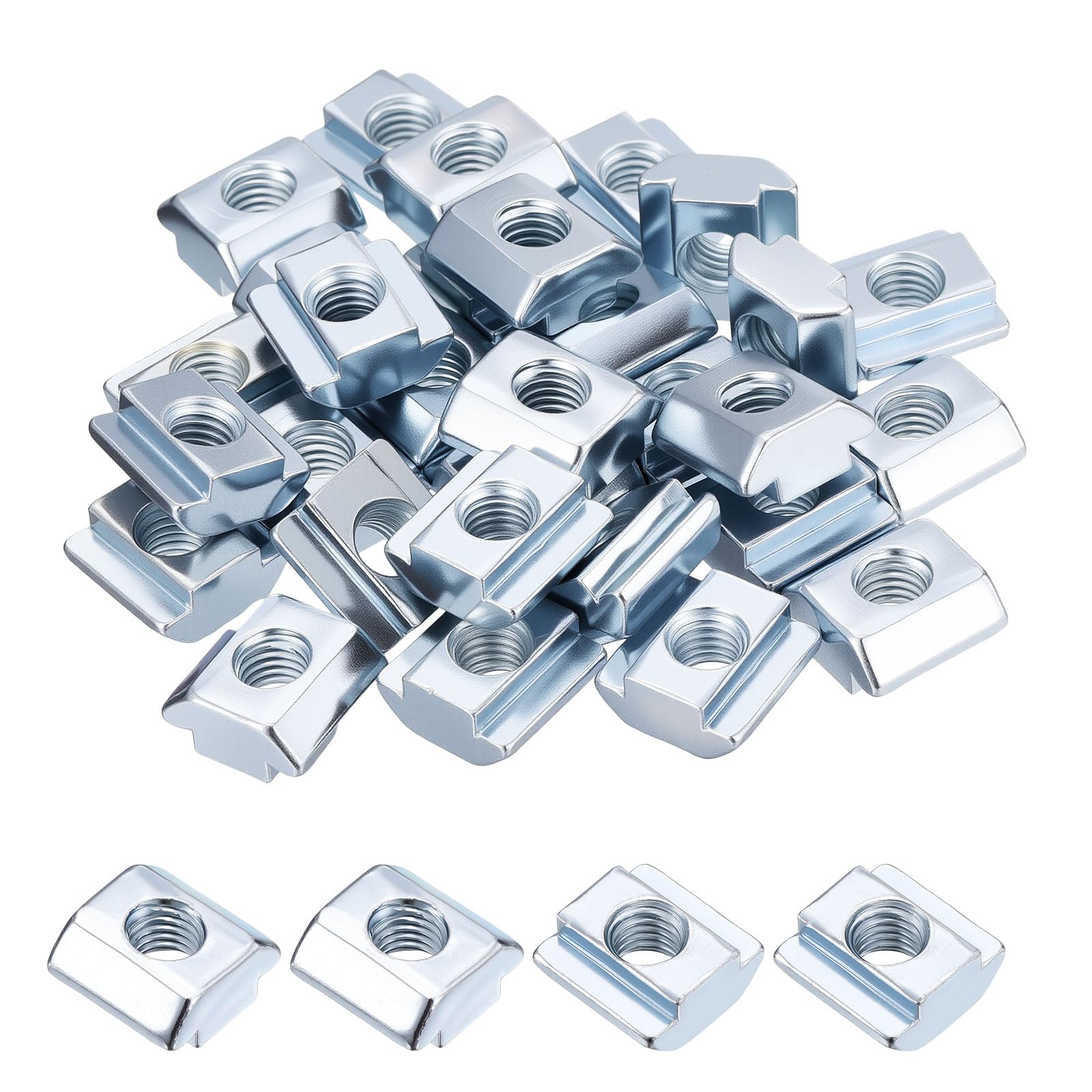 Kozelo 30Pcs Sliding t Nuts M8-1.25 4545 Series Hammer Nuts Blue White