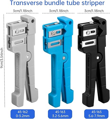 Miniatura 2 de Duogalia Paquete de 6 herramientas de corte de fibra óptica 45-162 y 45-163 y 45-165 pelacables coaxiales de fibra óptica de tubo amortiguador