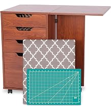 Kangaroo Kiwi Sewing Storage Rolling Caddy and Ironing Station Mobile Craft Storage Cabinet with Ironing Surface & Shelves