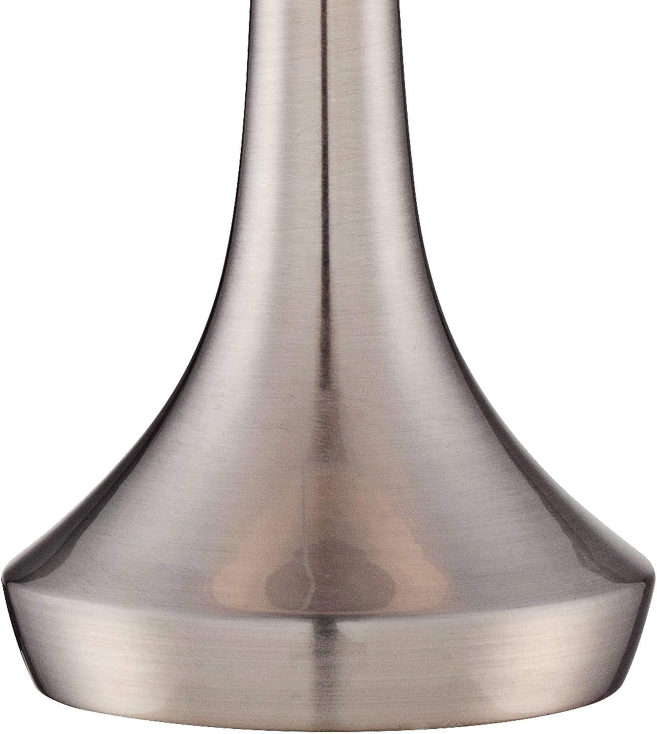 360 Lighting Zofia Modern Accent Table Lamps 13" Tall Set of 2 Brushed Nickel Silver Tapered Metal Touch On Off White Fabric Drum Shade for Bedroom House Bedside Nightstand Office Entryway