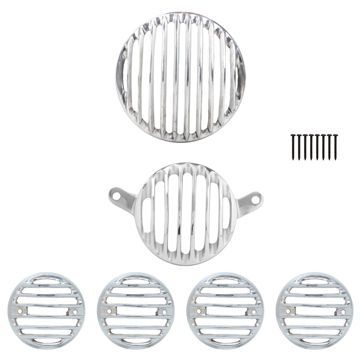 Allextreme EXPHS2 PVC Front Rear Head Light Grill Cover Set with Tail Lamp Indicator Pivot Eyes