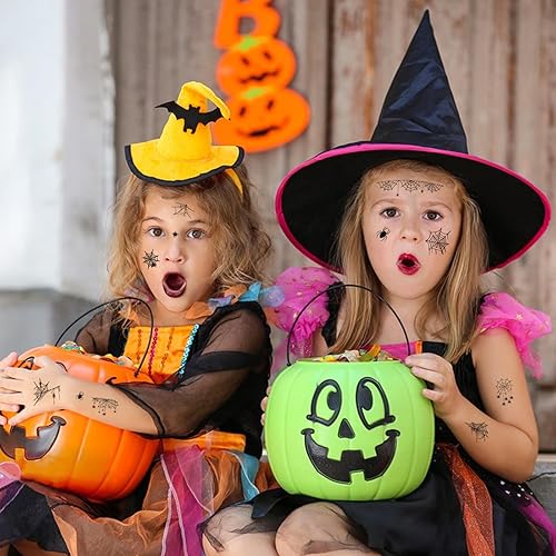 Miniatura 5 de 75 calcomanías de tatuajes temporales de cara de Halloween para adultos y niños, tatuajes falsos para Halloween, cosplay, kit de maquillaje