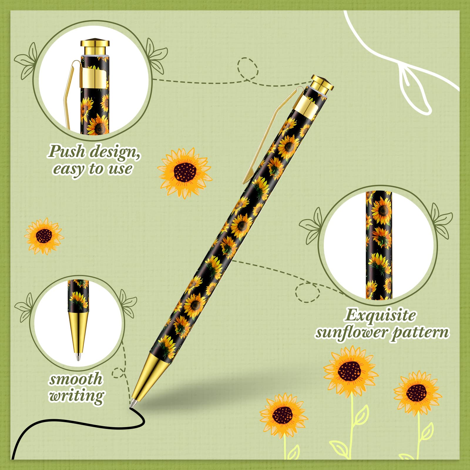 RETON 7Pcs Metal Glitter Ballpoint Pens - Bling Metal Retractable Pen Black Ink For Office Home Easy Writting Click Ballpoint Pens Medium Point 1 0mm Gifts - View #7