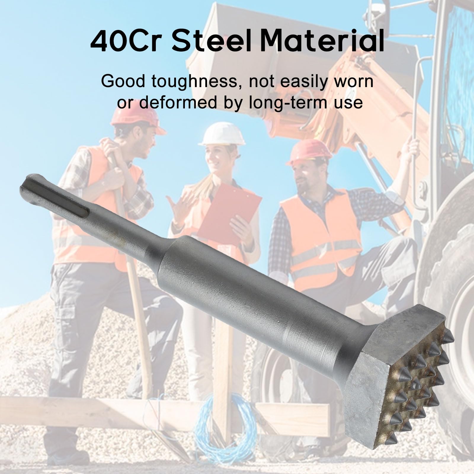 Punta Scalpello Per Martello Demolitore - Testa Quadrata 16 Denti In Acciaio 40Cr Per Calcestruzzo E Muratura - Foto 7