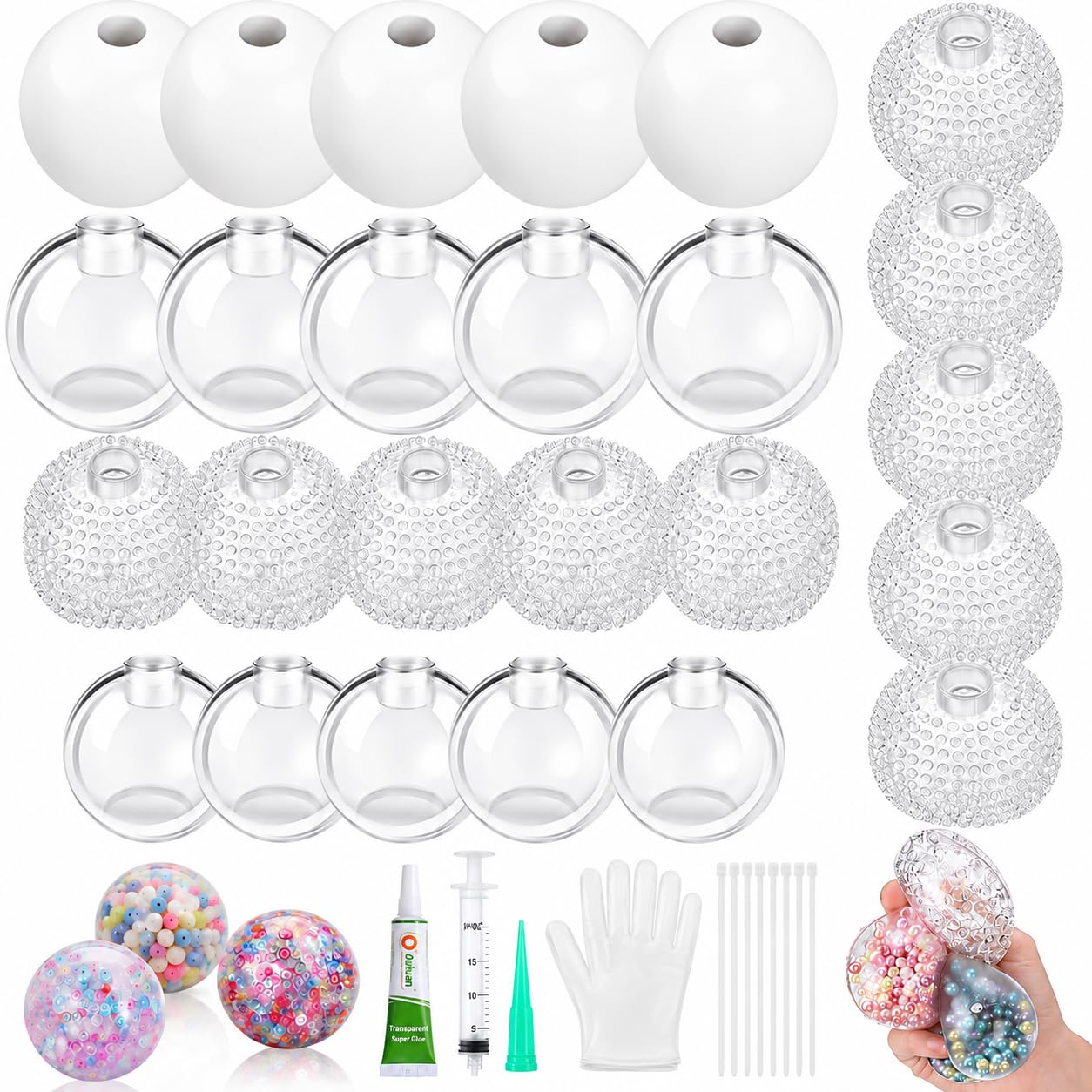25PCS Squishy Making Kit, DIY Squishy Maker Kit with Cheese Butter Mango Peanut Squishies Skins, Make Your Own Squishy ASMR Stress Ball Making Kit with Plugs, Air Pump and Expander Tool (25pcs)