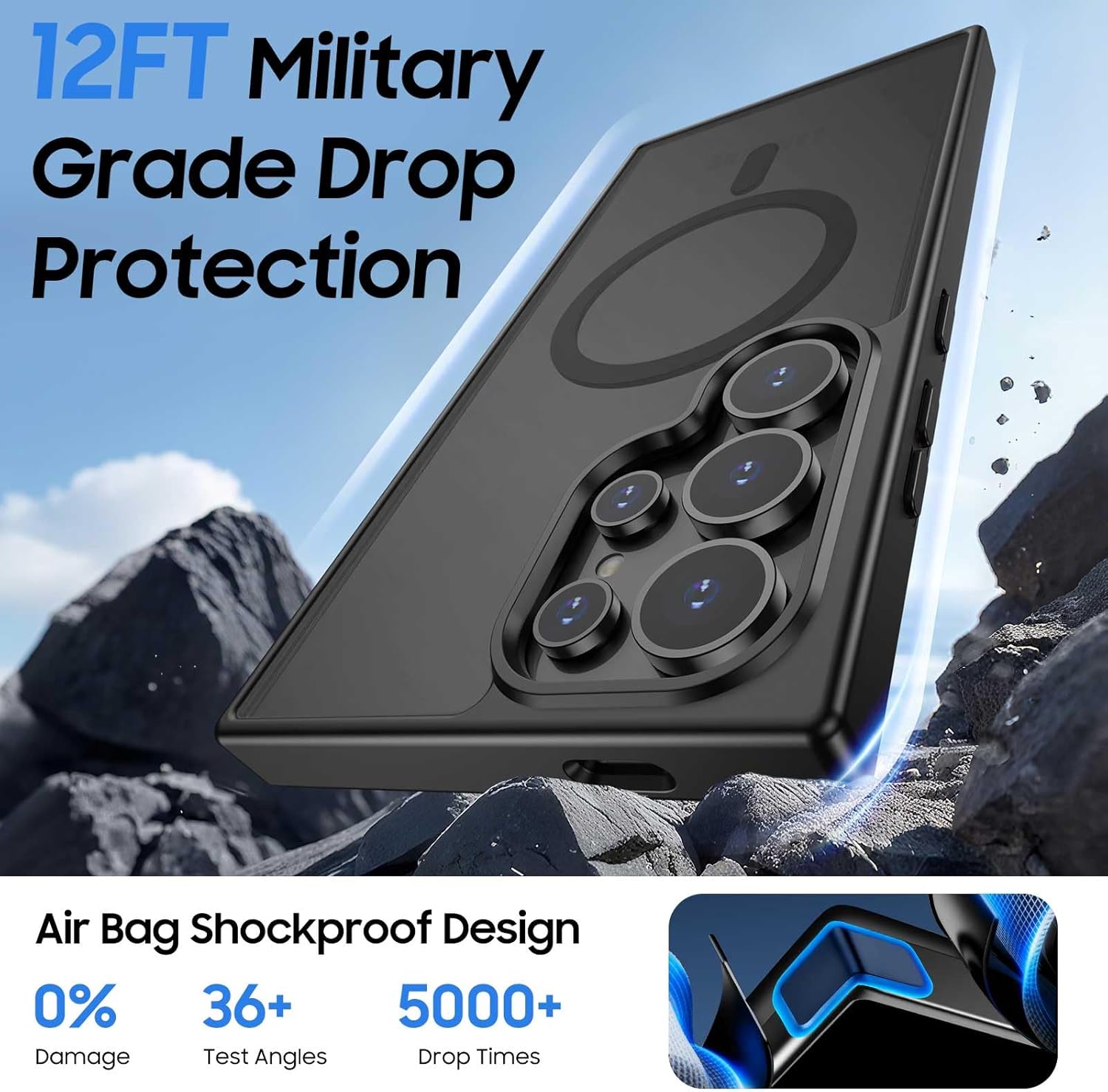 Magnetic for Samsung Galaxy S24 Ultra Case with Detachable Magnetic Wallet, Compatible with MagSafe, Credit Card Holder, RFID Blocking, Military Protective Slim Phone Cover, Black - Image 5