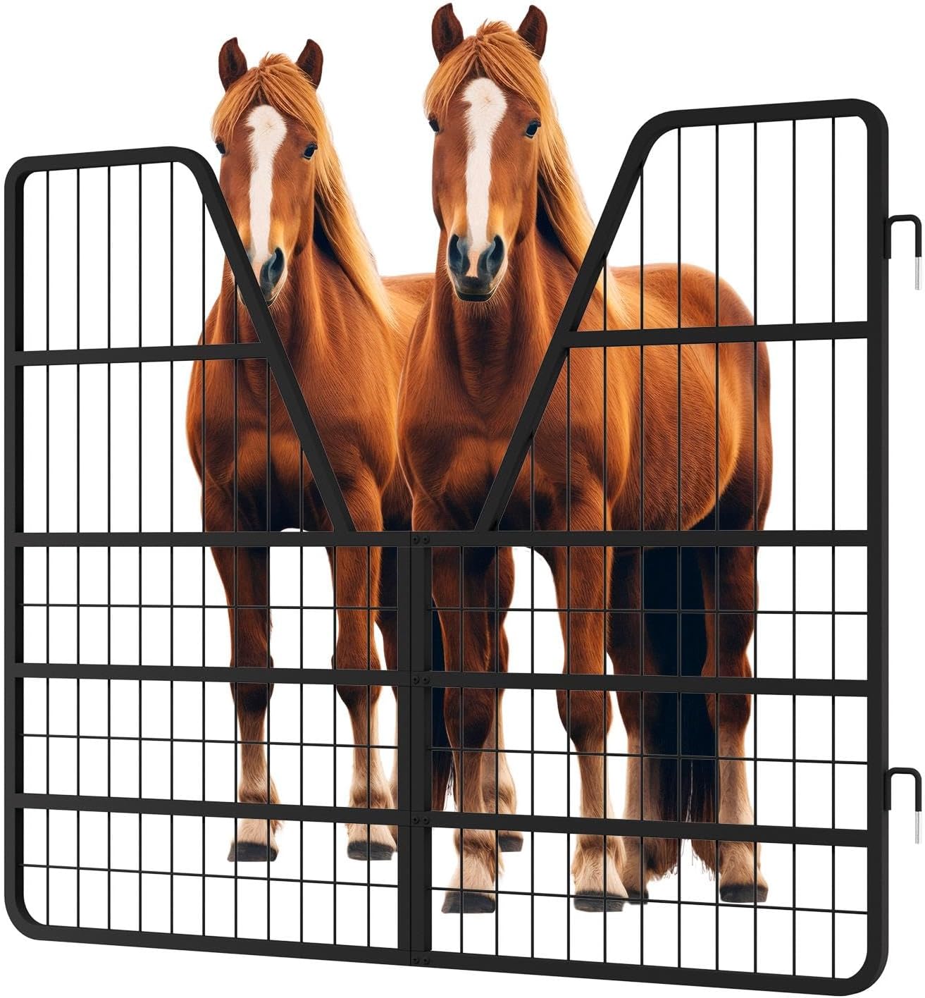 50" × 25" Heavy Duty Steel Horse Stall Guard, Two-Way Stable Door with Thicker Power Coating, Horse Stall Gates Fits Barns & Stables, Stall Guards for Horses, Fence (54" × 44")
