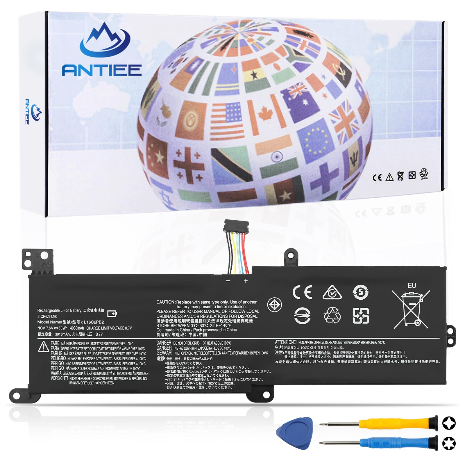 L16C2PB2 Battery for Lenovo IdeaPad 320-15ABR/15IAP/15IKB/15ISK/17IKB 130-14AST/14IKB S145-15AST/15IWL/15IIL/14IIL/14IWL 330-15IKB 520-15IKB V320-17IKB V145-15AST V14-IWL V15-ADA B320-14IKB L17M2PB7