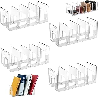 4 peças arquivadores escritório de transparente, SHAIDOJIO classificador documentos de acrílico - 32 cm, 4 secções organizador malas para livros malas de carteira bebida estúdio da sala de estar