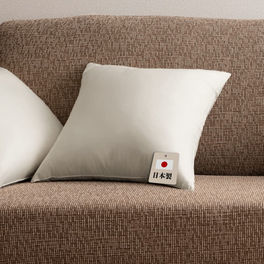 IRIS PLAZA Nude Cushion 45×45cm, Made in Japan, Single Piece [Set Available] Lightweight 370g, Fully Washable/Machine Washable, Stays Fluffy Without Compression, Polyester Cotton, Back Support, White Generous & Lightweight 1個(単品) Cushion