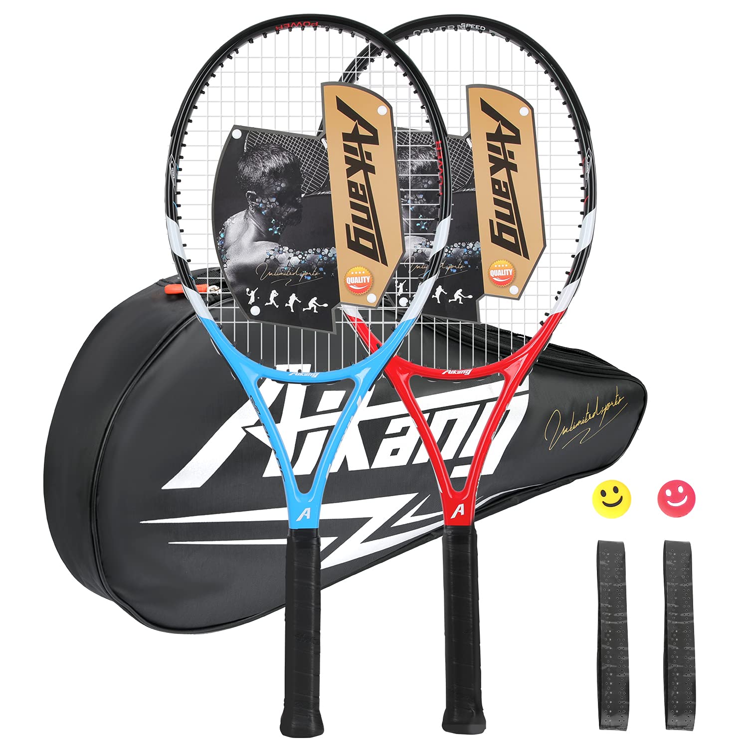 Tennis Racket-27 inch 2 Players Tennis Racket Professional Tennis Racquet,Good Control Grip,Strung w