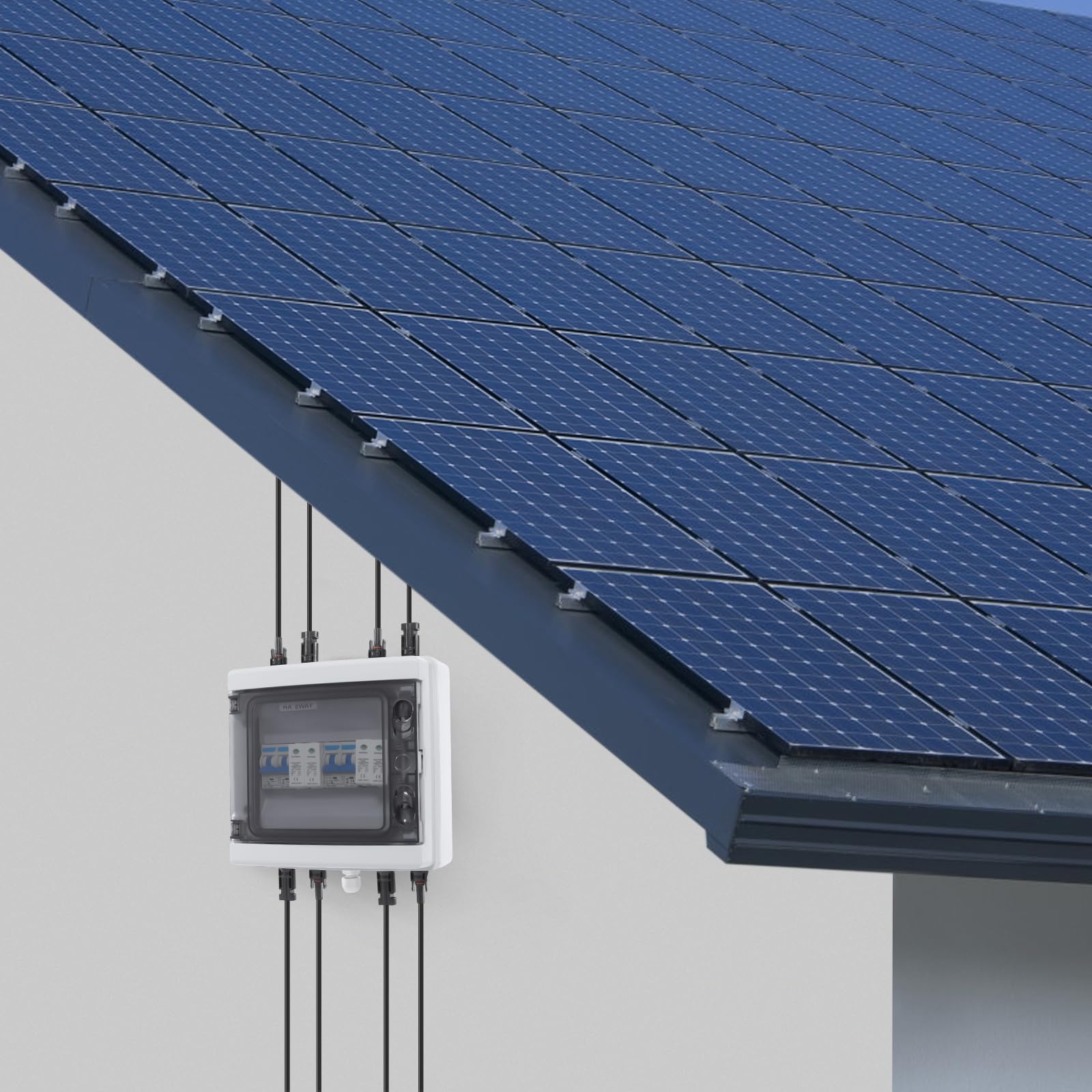 Überspannungsschutz PV, Solar Überspannungsschutz Blitzschutz DC Trennschalter PV Anlage 2 String (2 in 2 Out) 25A 1000V Solar Combiner Box für Solarmodule