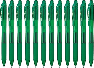 Pentel EnerGel BL107-D długopis żelowy z tuszem i końcówką na kliknięcie, 0,35 mm, zielony (12 szt.)