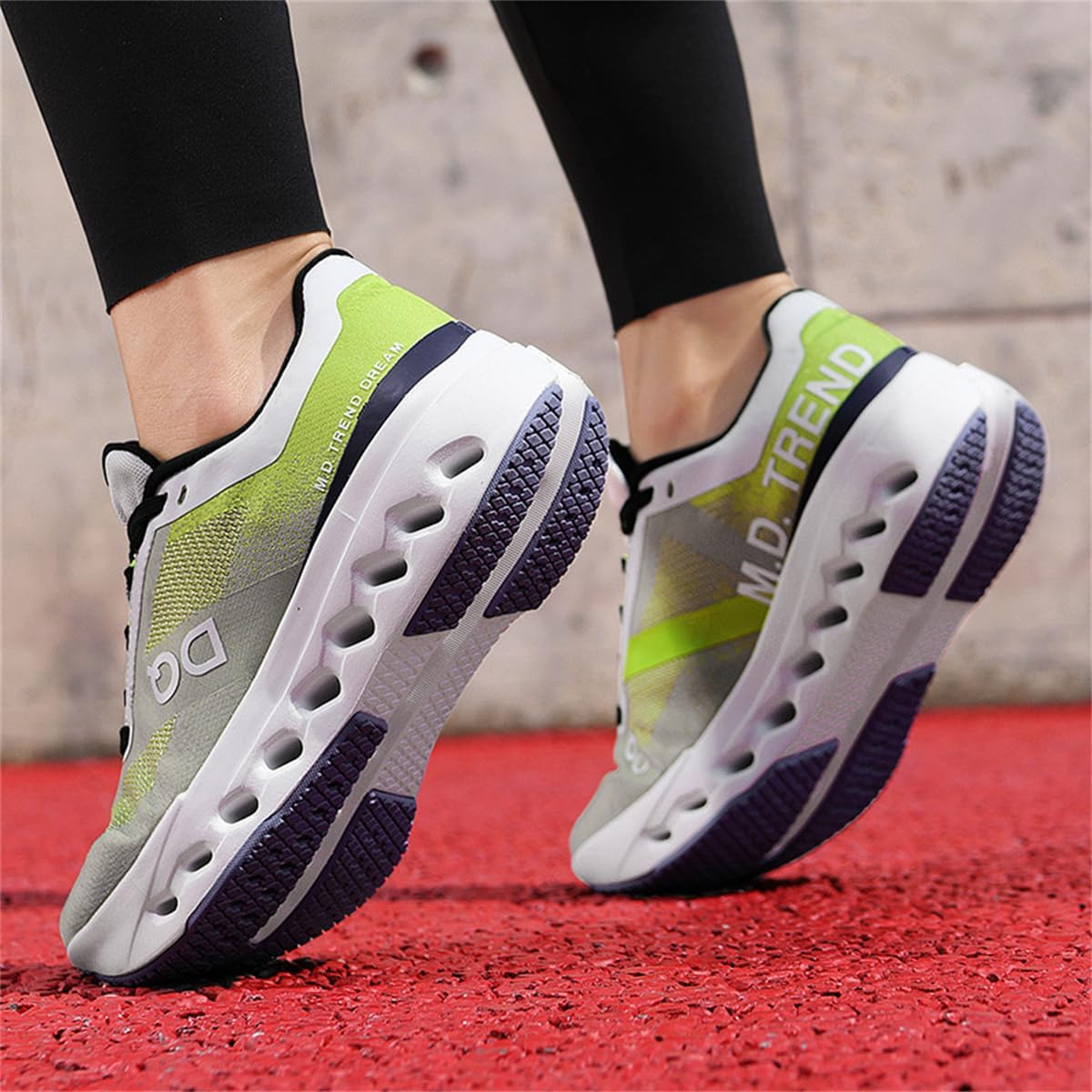 TBJ Men's Women's Trainers, Running Shoes, Sports Shoes, Jogging Shoes, Walking Shoes White Green Md01 36 EU