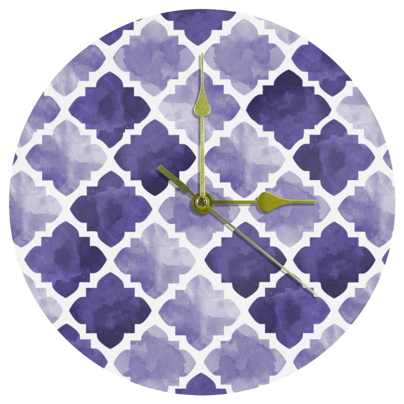 Horloge murale acrylique violette 24 cm montre suspendue silencieuse fonctionnement piles