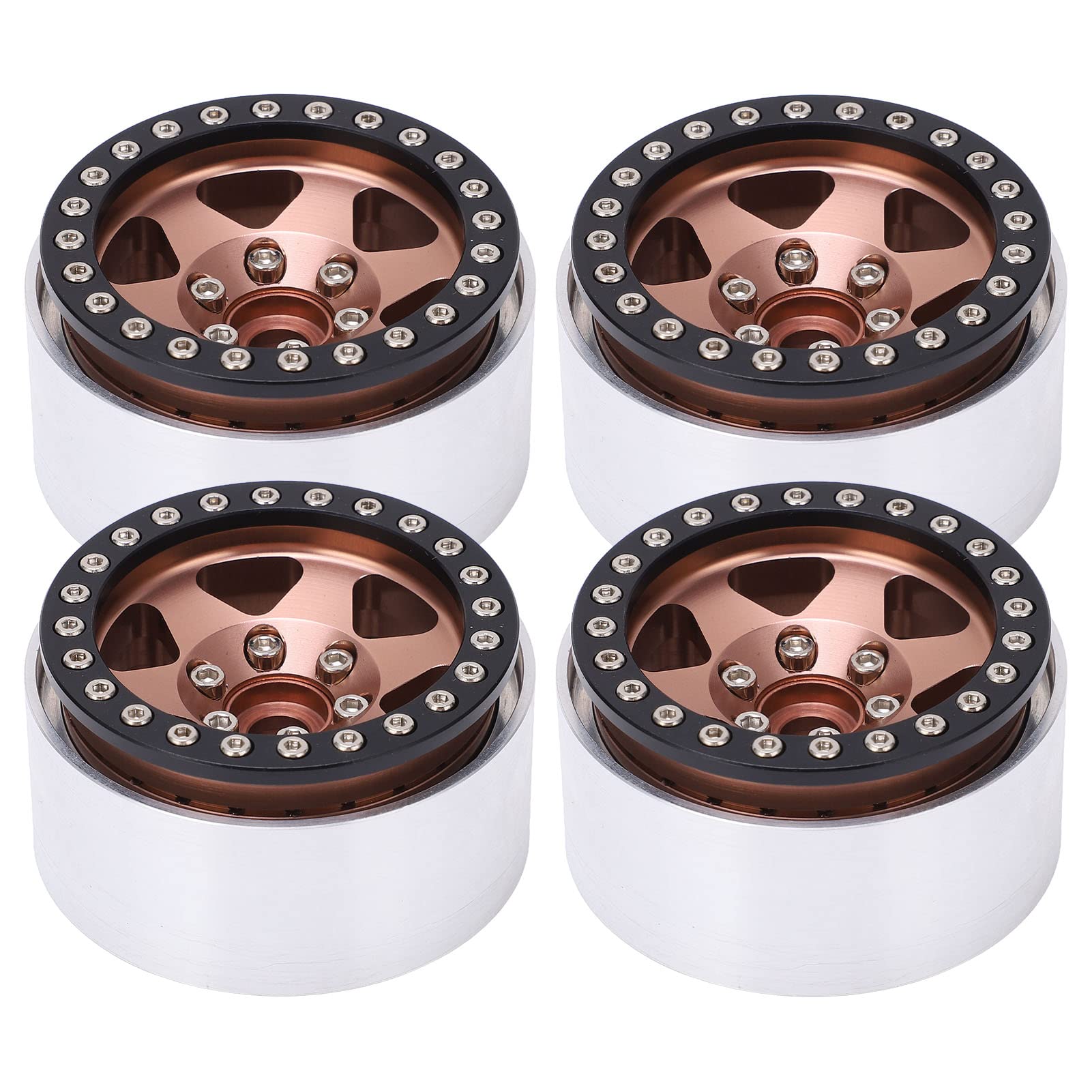 4 szt. 1,9 cala RC piasta samochodowa ze stopu aluminium do 1/10 RC Track do Axial SCX10 90046 AXI 03007 do MST (brązowy)