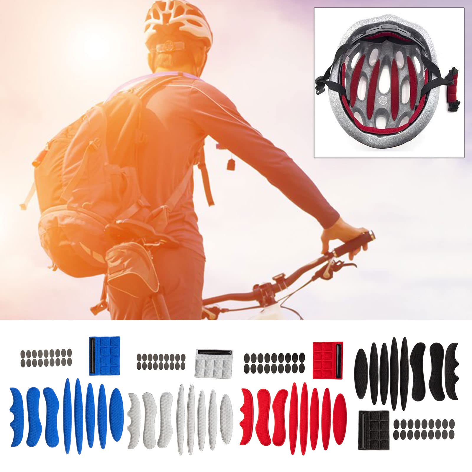 27Pcs Bike Helmet Padding Replacement Foam Pad Padding Helmet Cushion Mat for Motorcycles Helmets