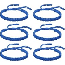 6PCS Blue Friendship Bracelets Bulk Blue Braided Bracelet for Women Men Handmade Adjustable Woven Blue String Bracelet