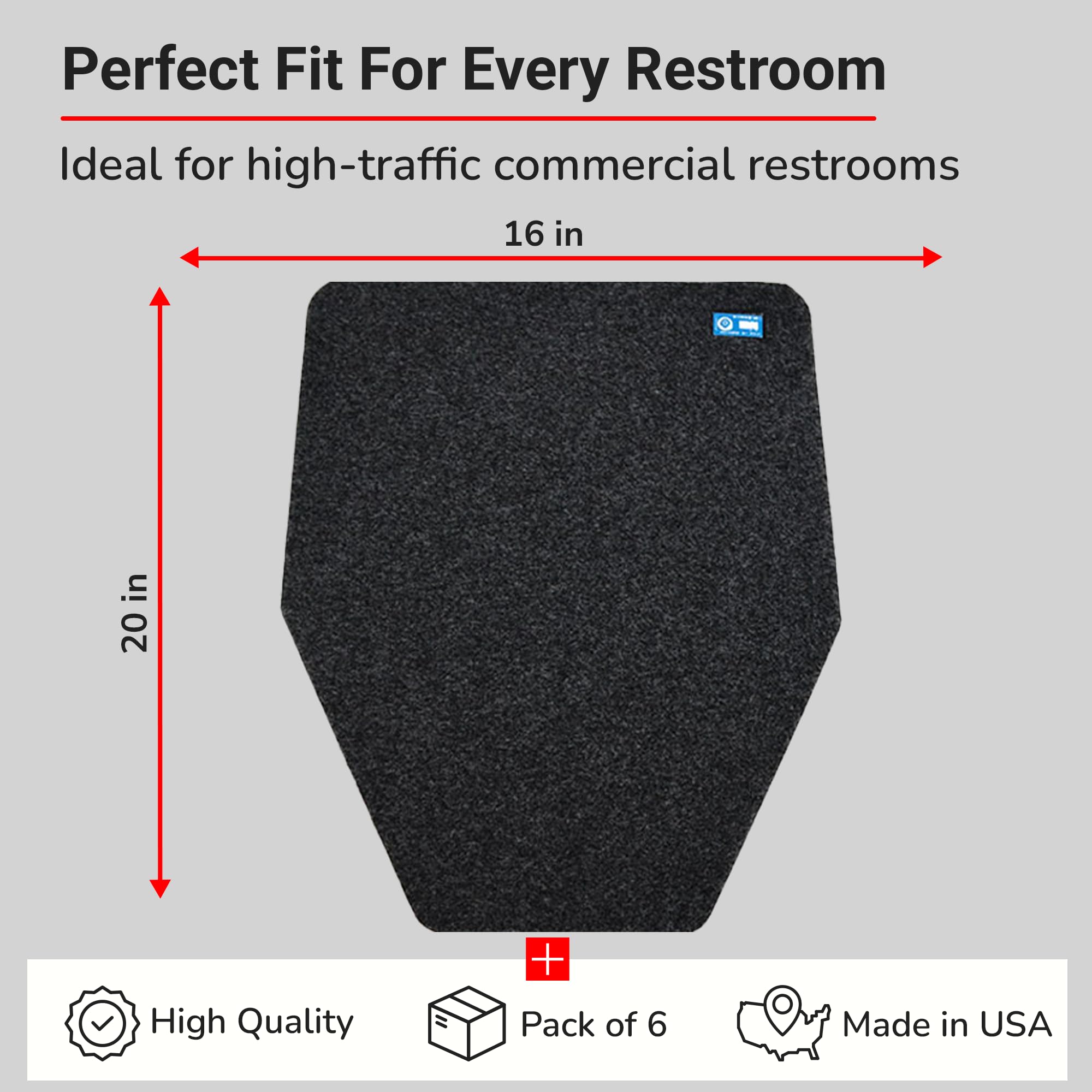 Disposable Urinal Mats, Odor Eliminating, Time Monitor, Non-Slip Adhesive, Charcoal, Case of 6, Made in the USA — Amazon image 5