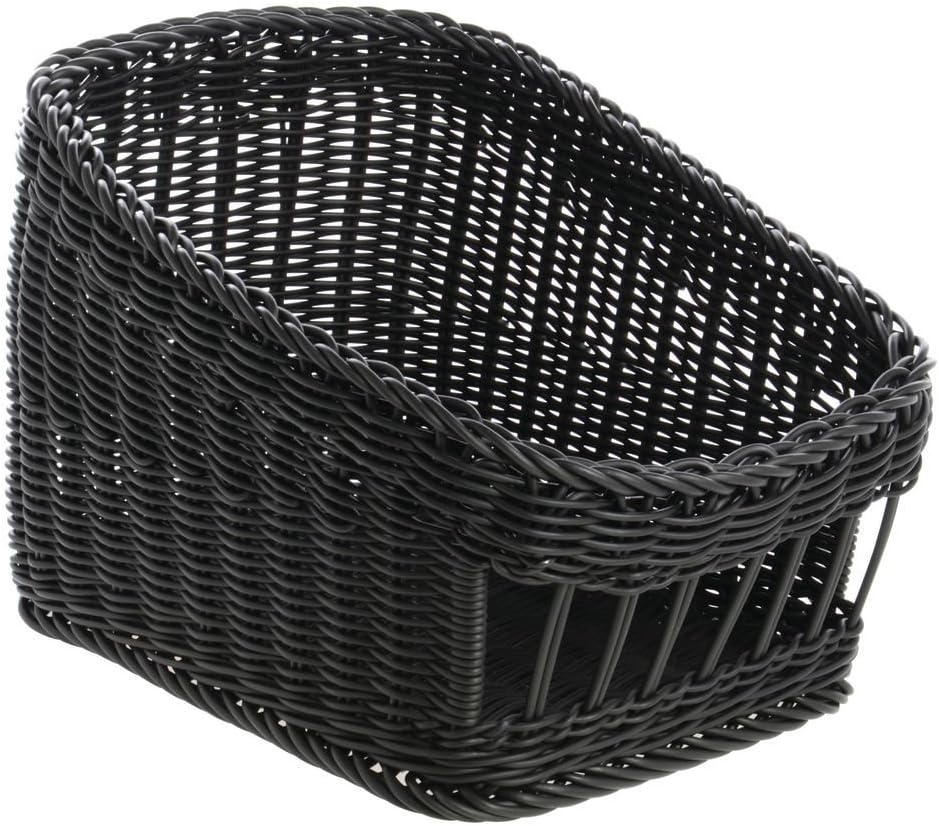 HUBERT Wicker Tapered Storage Basket Black - 11 3/4" L x 15 3/4" W x 6 3/4" to 10 5/8" H