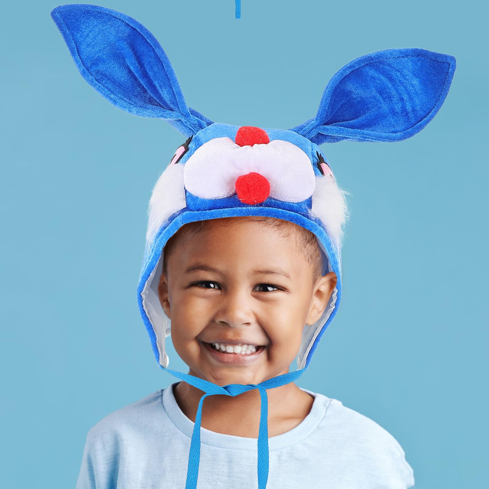 SEWACC 5 Piezas Sombrero de Conejo Azul de Poliéster para Disfraz, Cómodo y Fácil de Limpiar, Adecuado para Fiestas de Halloween y Celebraciones Familiares