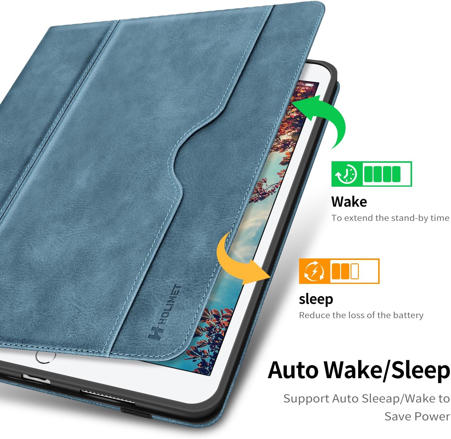 H HOLIMET Case for iPad Air 3rd Generation/iPad Pro 10.5 inch Case with Pencil Holder Soft TPU Stand Smart Cover, Auto Wake/Sleep Stand for 10.5" iPad Air 3 2019 / iPad Pro 2017 (Blue)
