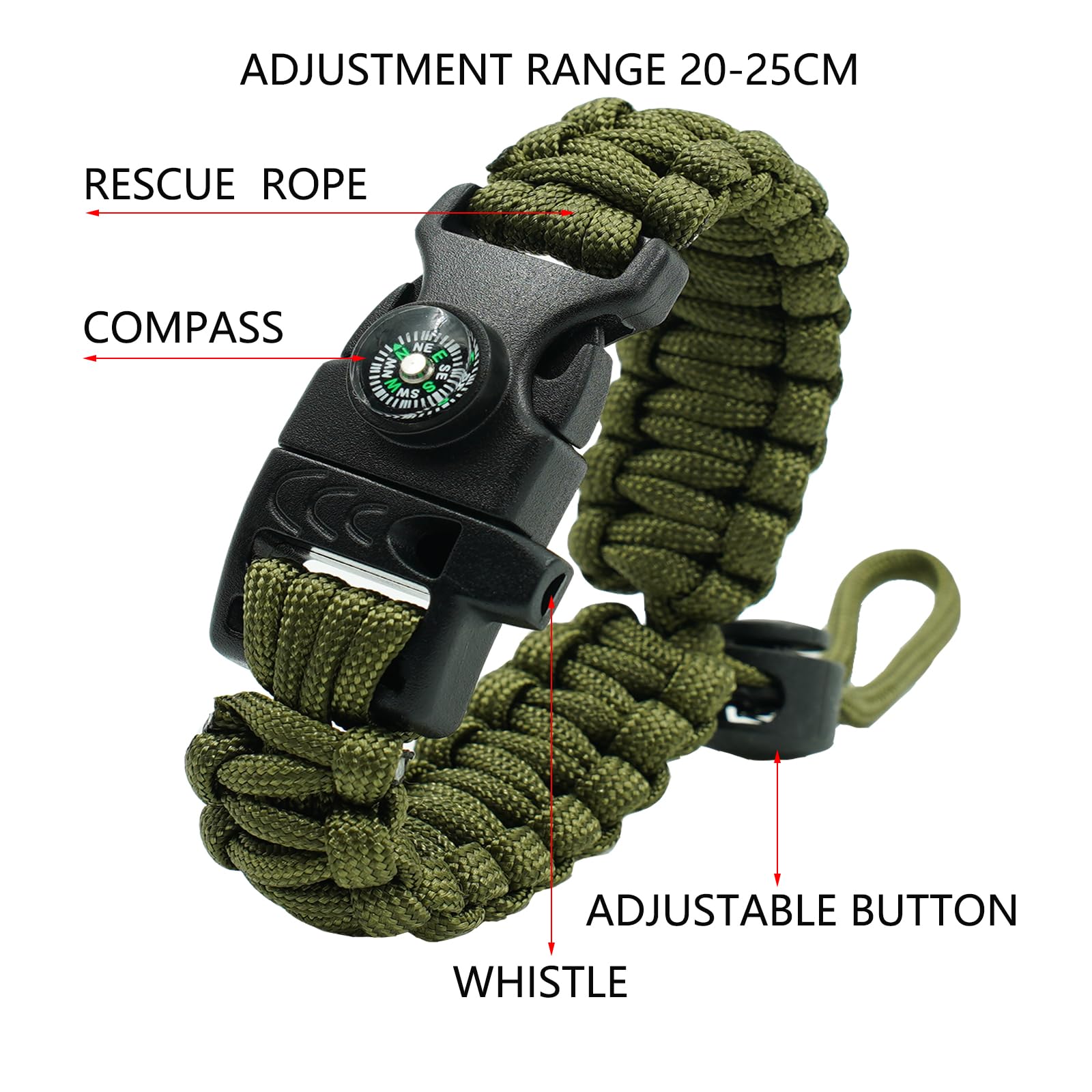 Bivy Bags per sopravvivenza all'aperto con braccialetto di sopravvivenza di emergenza