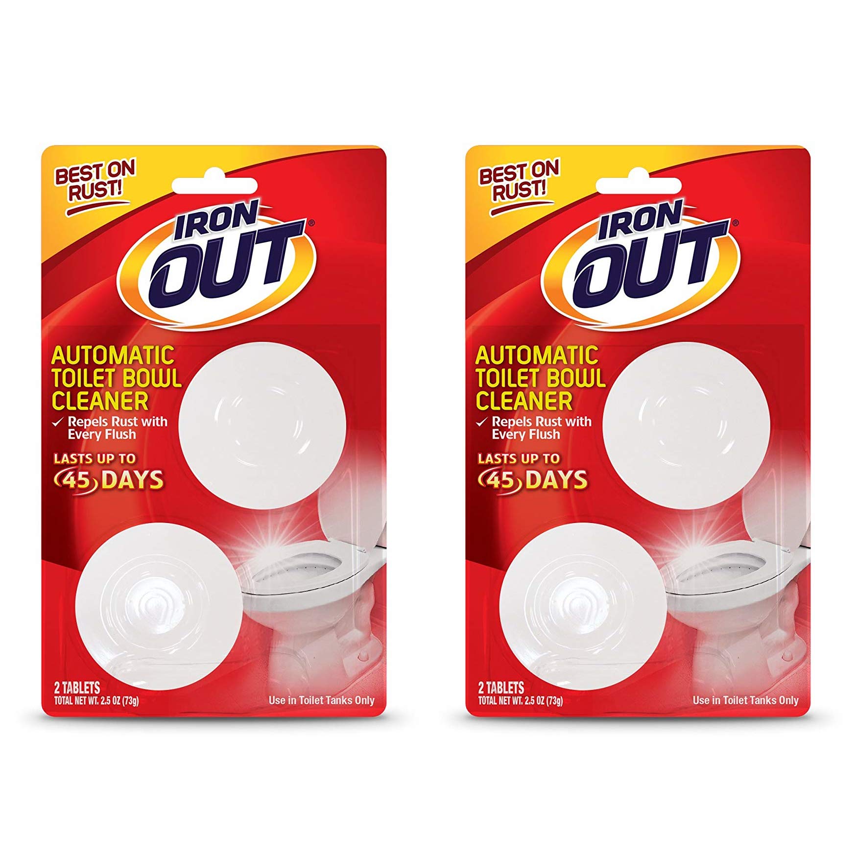 Iron OUT Automatic Bowl Repel Rust and Hard Water Stains with Every Flush, Household Toilet Cleaner