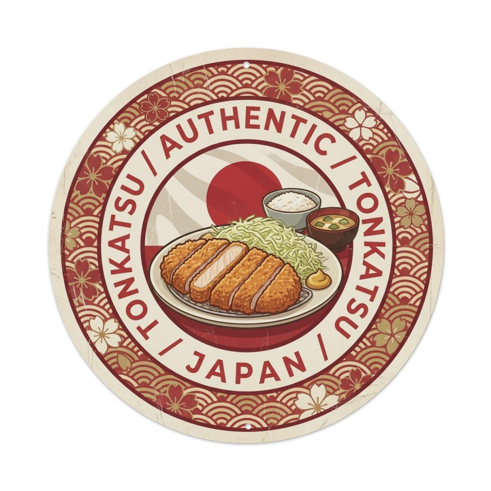 Olhnbad Style Japan Travel Tonkatsu Pork Cutlet Cuisine Metal Tin Sign
