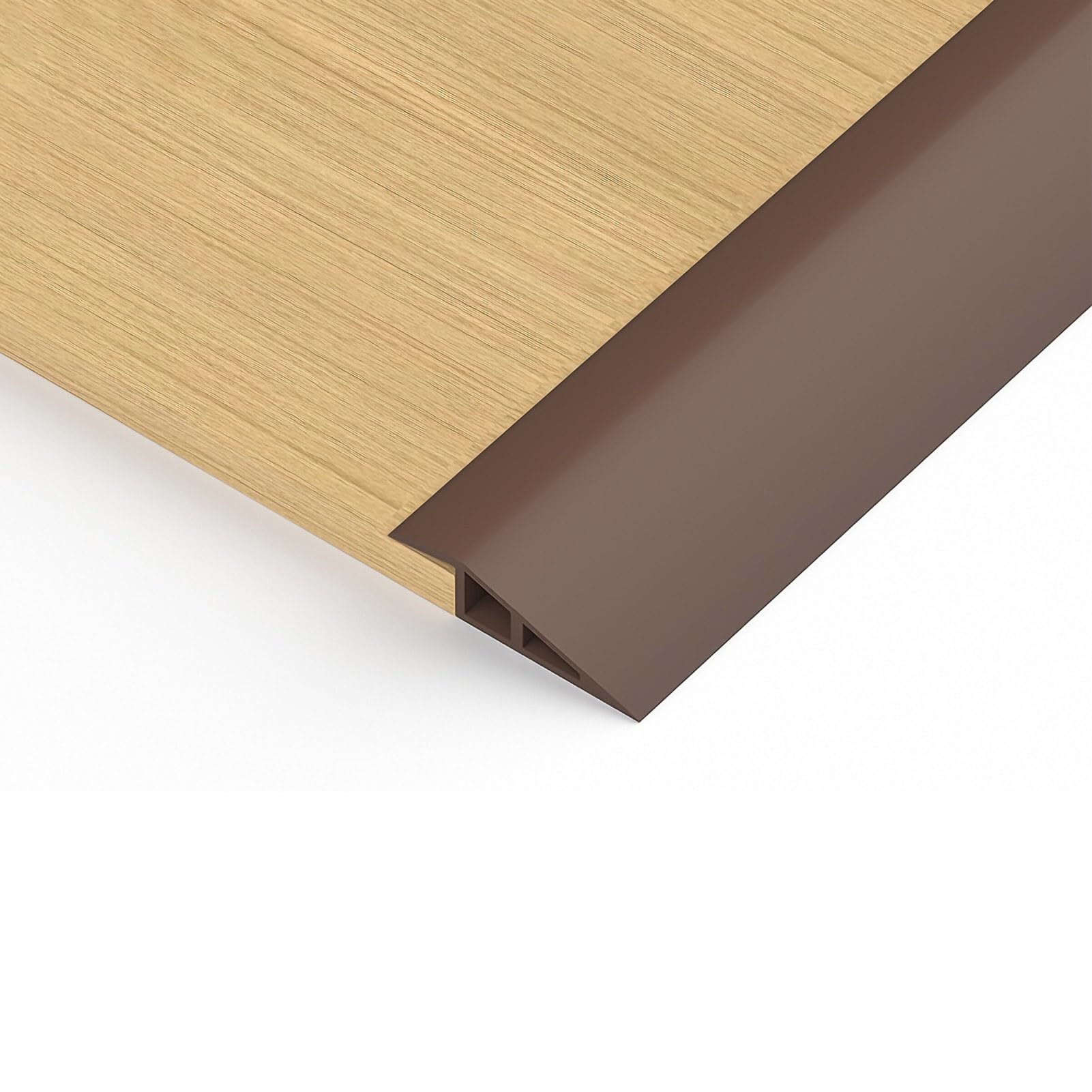 Soglia di dislivello pavimento in PVC autoadesiva 7×100 cm, Profilo di livellamento per piastrelle per rampe di porte e tavole laminate(Brown)