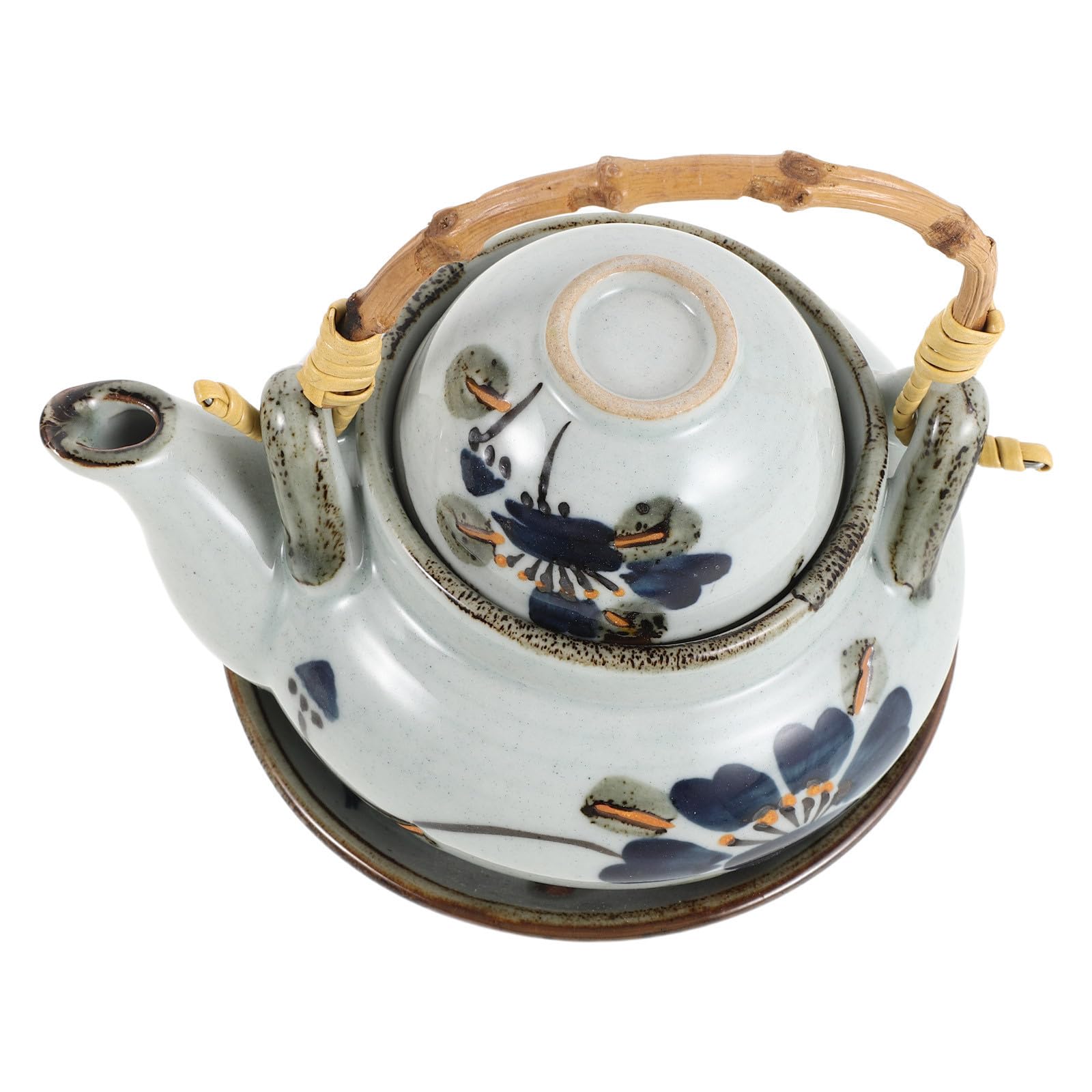 Juego de Tetera Japonesa de Cerámica Auténtica de 300ml con Tapa, Estilo Vintage Rústico, Adecuado para Sopa de Mariscos y Catering en Restaurantes