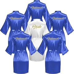 Bride Bridesmaid Robes 6 Pieces Bridal Shower Bathrobe Set For Bride And Bridesmaid Silky Robe Set Getting Ready