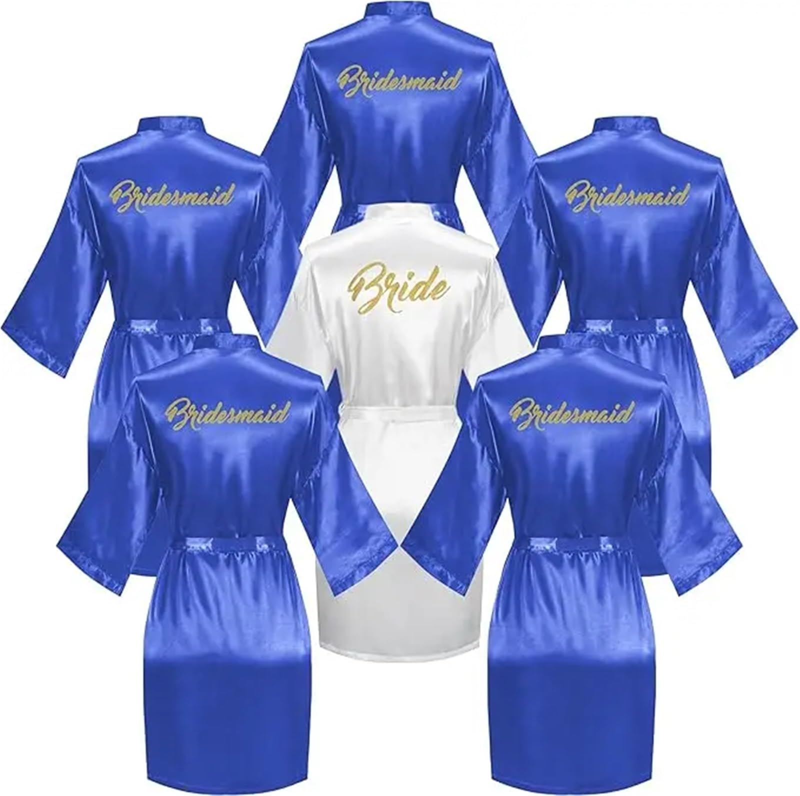 Bride Bridesmaid Robes 6 Pieces Bridal Shower Bathrobe Set For Bride And Bridesmaid Silky Robe Set Getting Ready
