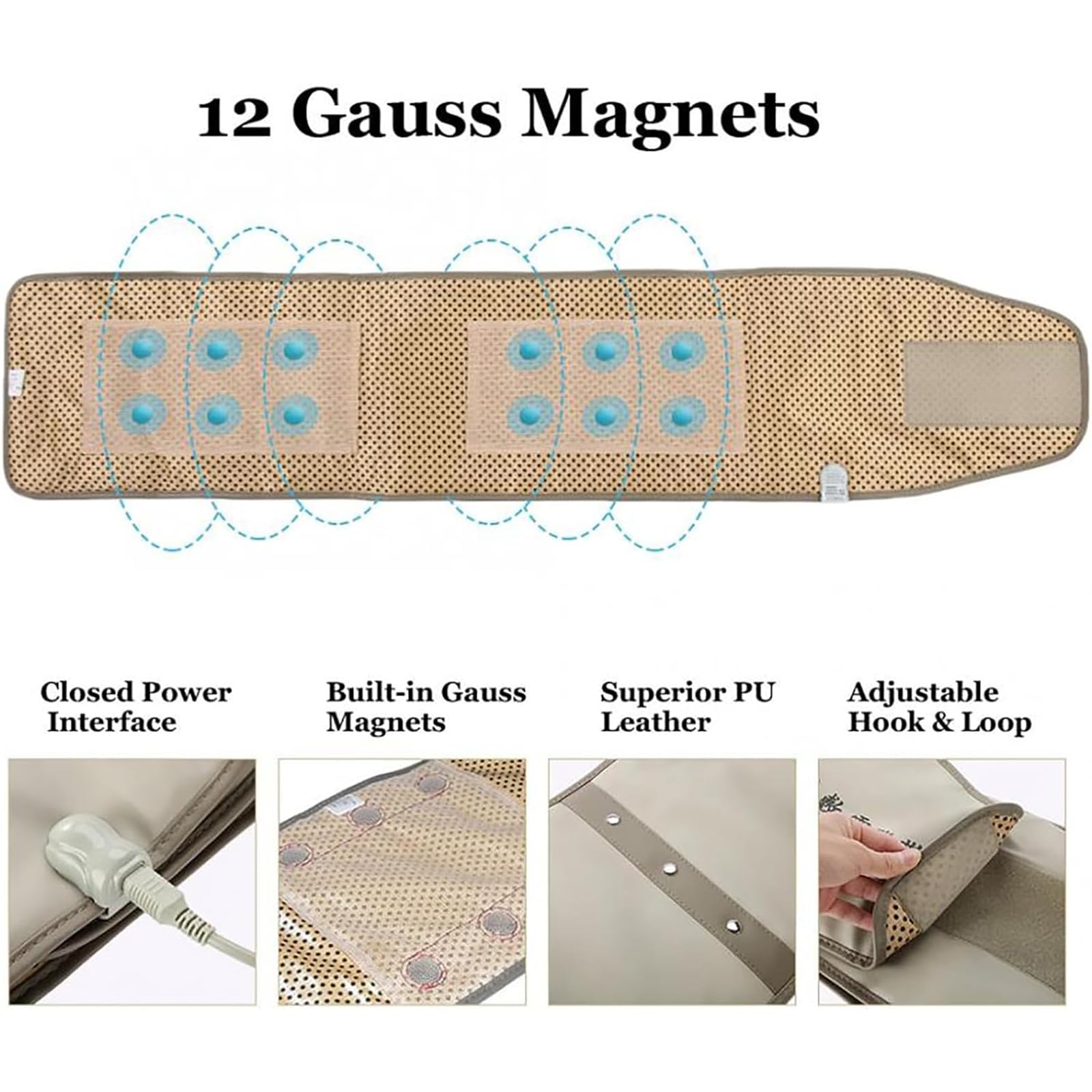 McbeAn Dispositivo De Frotamiento Abdominal Bianstone, Cinturón Magnético De Compresión Caliente para Eliminar Grasa, 3 Niveles De Vibración + 3 Niveles De Calentamiento, Alivia El Dolor, Adecuado