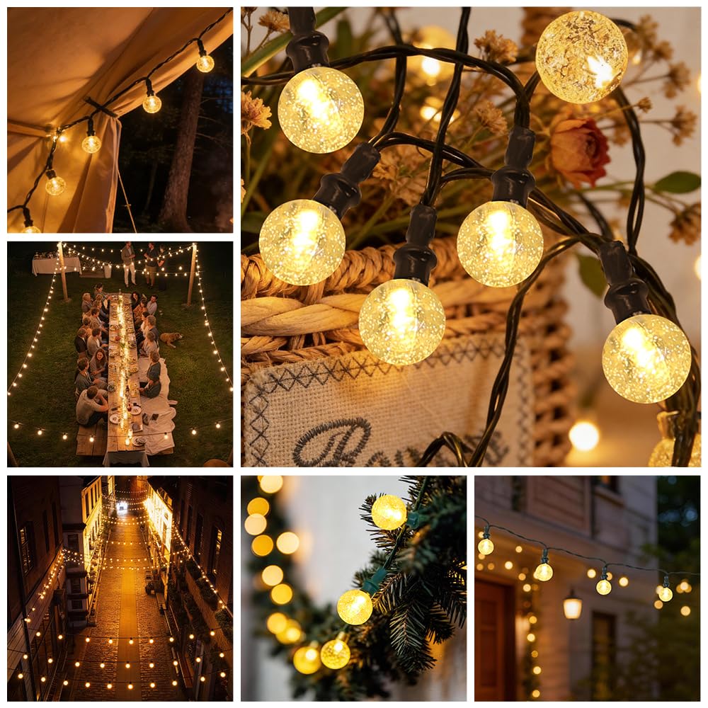 Hqynss Guirlande Lumineuse Exterieur,22M 100 LED Guirlande Solaire Exterieur,IP65 Étanche 8 Modes Lumiere Solaire Exterieur, Guirlande Exterieur Solaire pour Jardin Fête (Blanc Chaud)