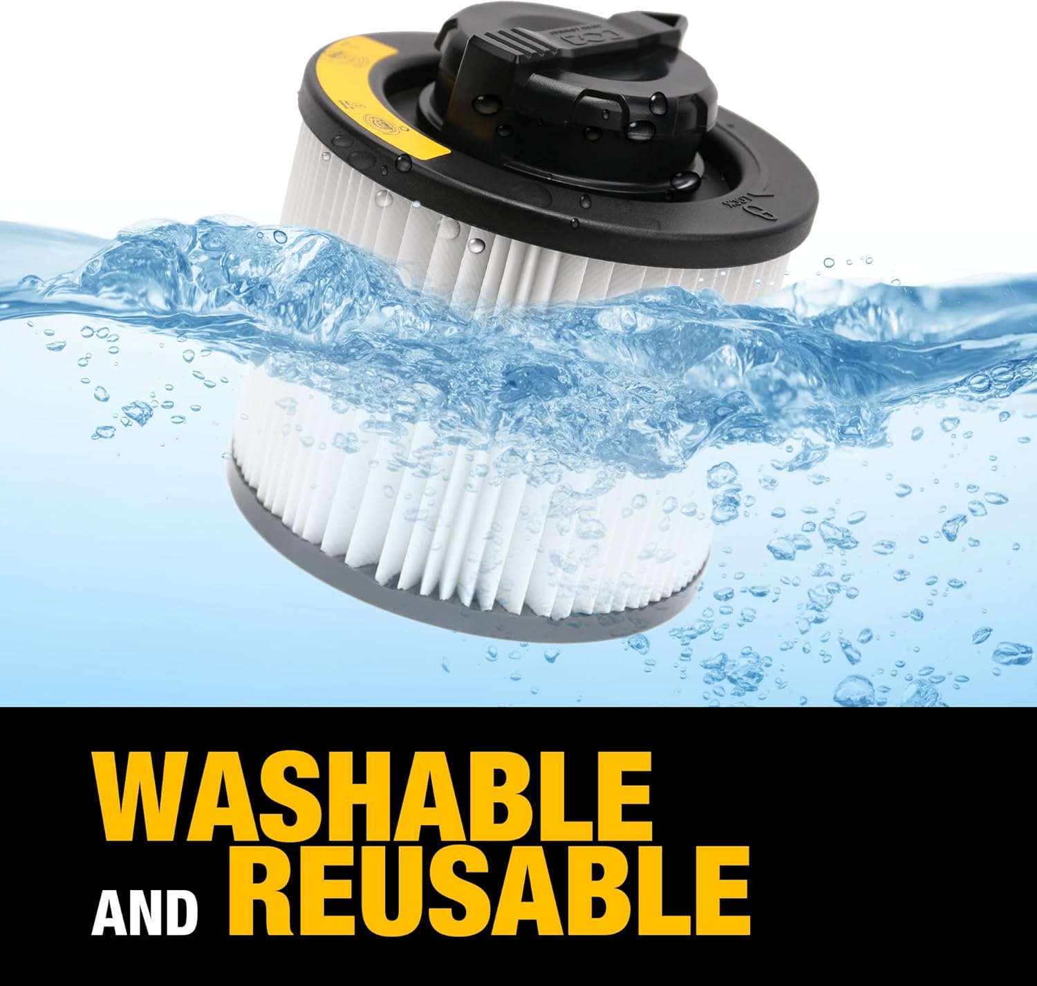 DEWALT Vacuum Filter Replacement DXVC4001, Fit for Most 4-5 Gallon Wet Dry Vacuum Cleaner, Cartridge Filter Compatible with DXV04T, DXV05P, DXV05S, DXV08S, DXV06G