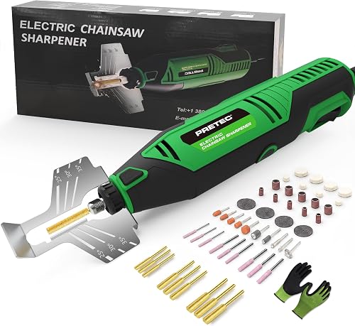 Electric Chainsaw Sharpener Kit – Chain Saw Sharpener Tool, Rotary Tool Kit | 54PCS Accessories Angle Attachment Sharpening Wheel Bits, Chainsaw Chain Sharpener for All Chainsaw Chains & DIY Crafts