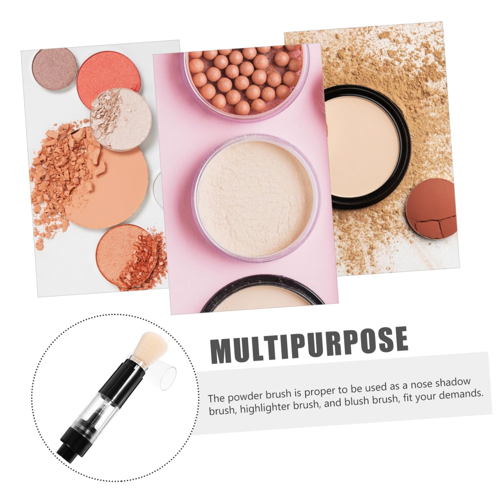 GANAZONO Blush Brush for Women Portable Powder Brush Refillable Makeup Brush for Face Facial Makeup Brush with Soft Bristles for Highlighter Application