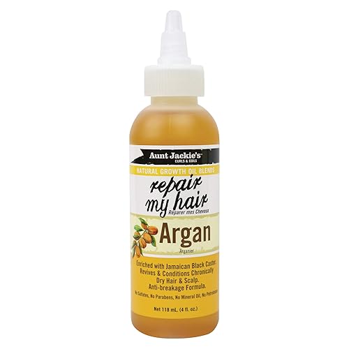 Aunt Jackie's Mezclas de aceite de crecimiento natural reparan mi cabello - Argán, revive y acondiciona el cabello y el cuero cabelludo crónicamente