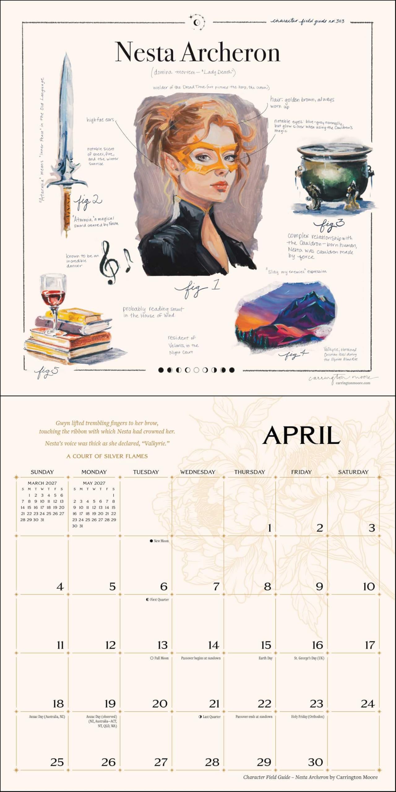 A Court of Thorns and Roses Officially Licensed Fan Art 2027 Wall Calendar