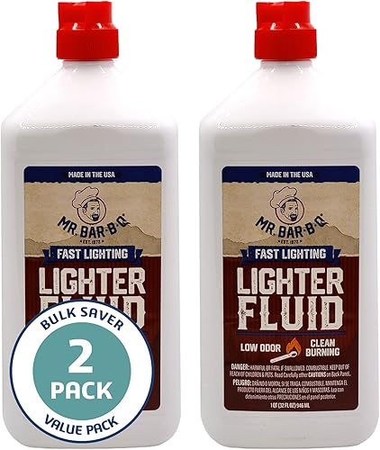 Mr. Bar-B-Q Fast Lighting - Líquido para encendedor Bajo olor Quema limpia Líquido para encendedor de carbón Perfecto para encender incendios de
