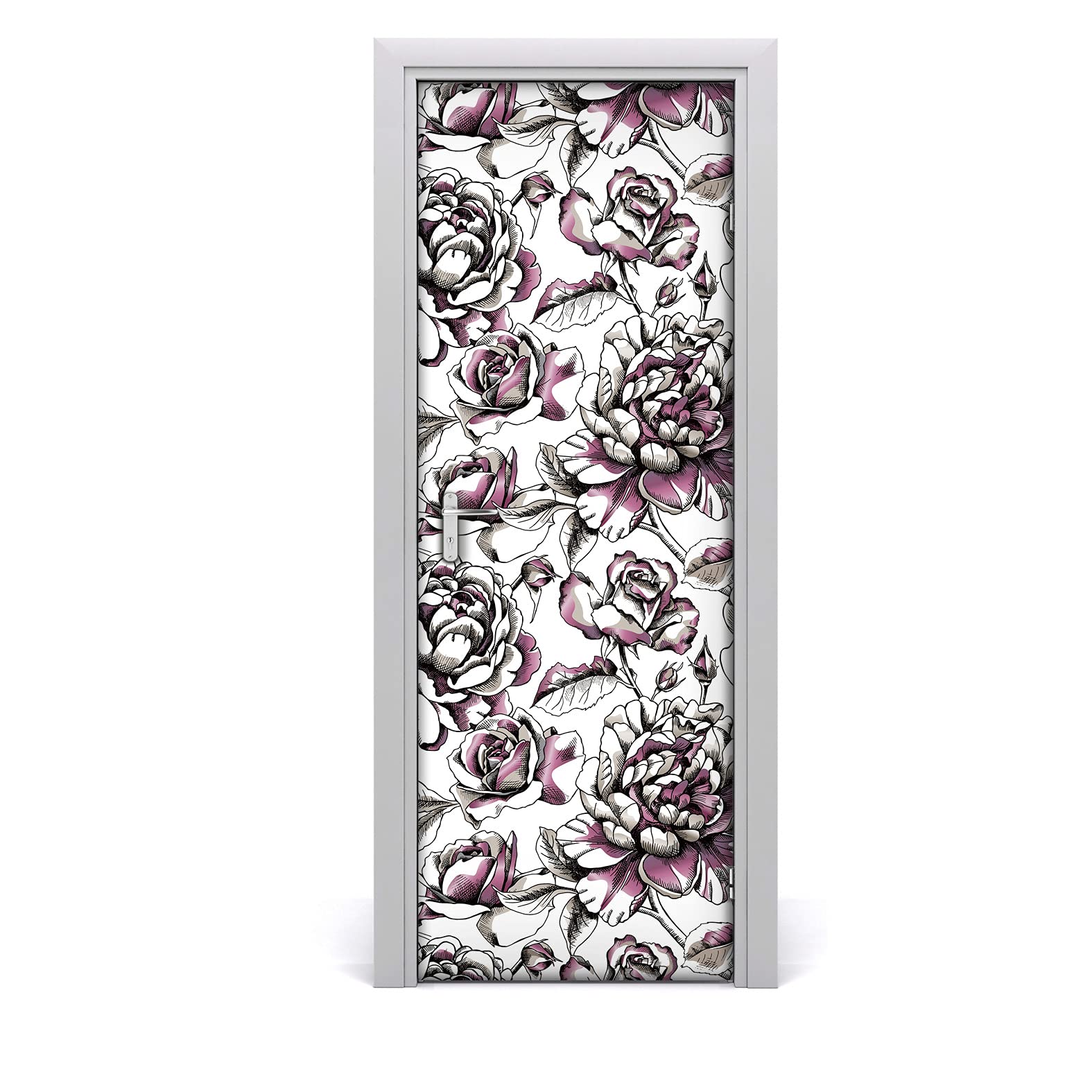 Papier peint sur la porte imperméable sticker roses 85x200