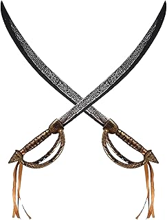 Lizzy 2 x Pirate Toy Sword/Cutlass (67.5cm) | Long Antique Effect Swords World Book Day Halloween Pirate Fancy Dress Costume Accessory